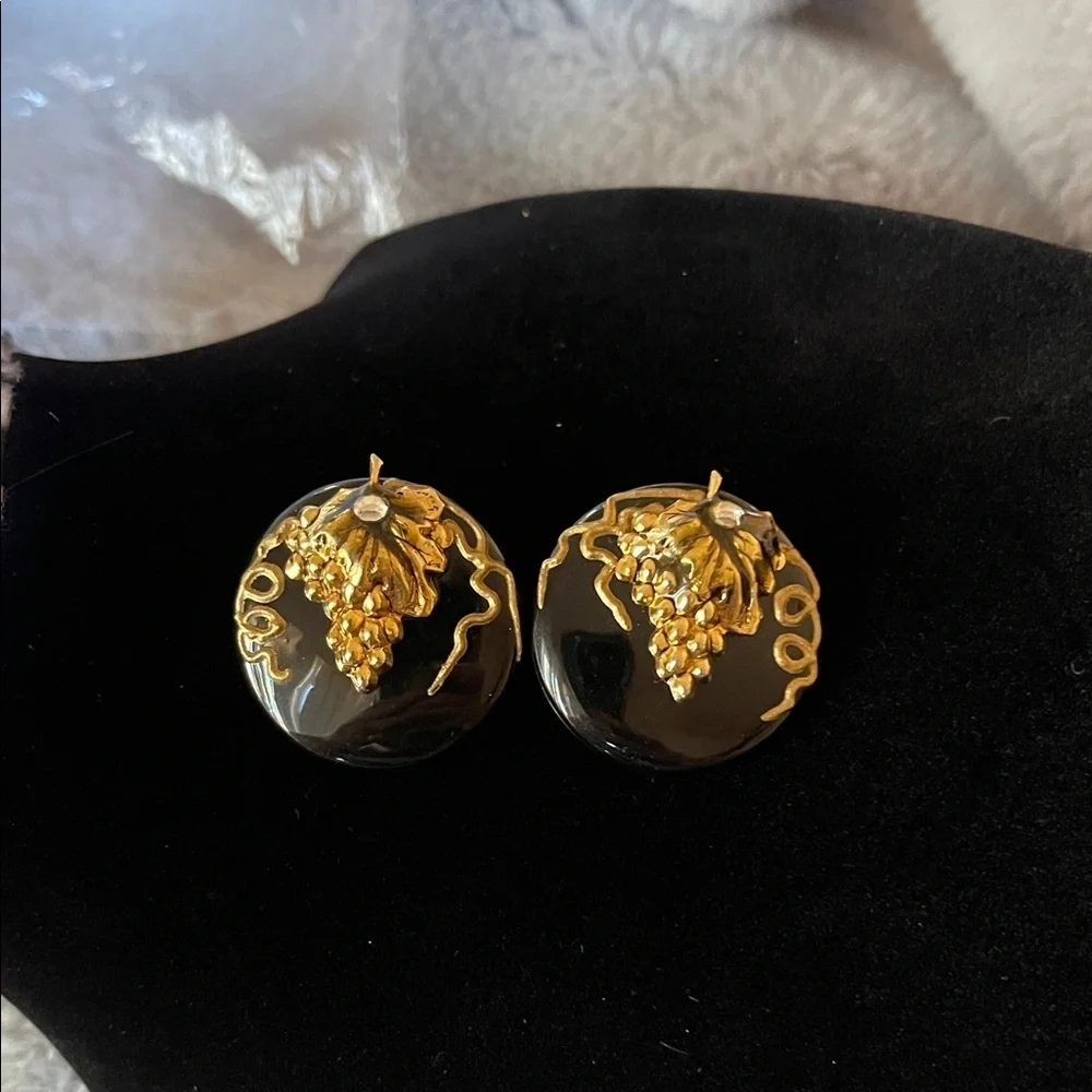 Elegant Black and Gold Earrings